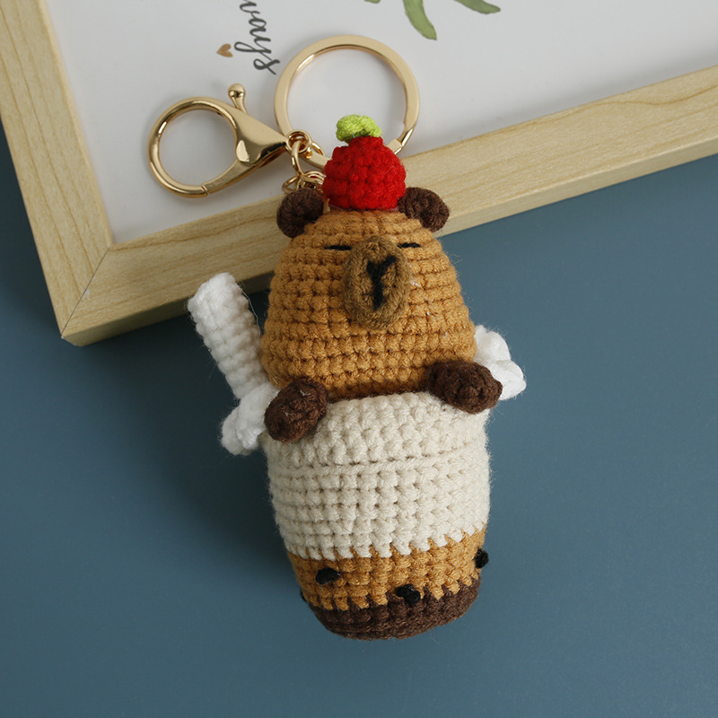 Coffee Tea Knits - Llavero de ganchillo de la serie