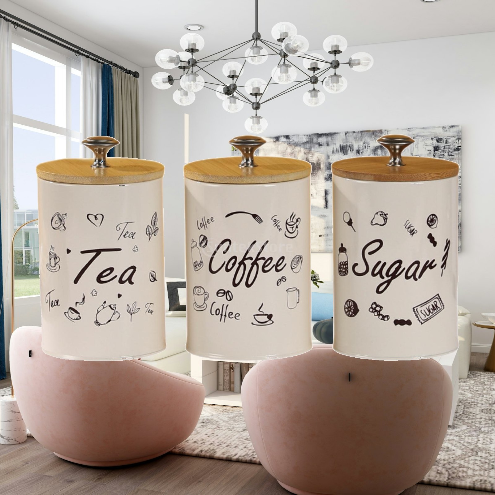 Coffee Tea Canister Set - Juego de Recipientes para Café, Té