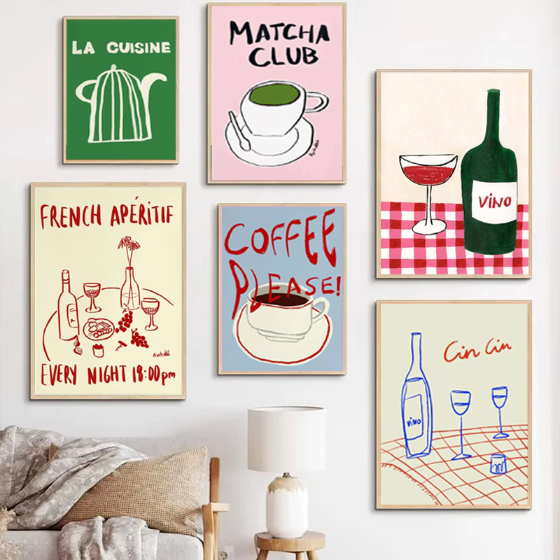 Draw Coffee And Tea - Dibujos coloridos, arte abstracto, carteles de
