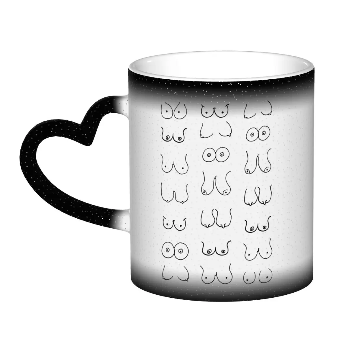 Draw Coffee And Tea - Taza con dibujo de tetas en