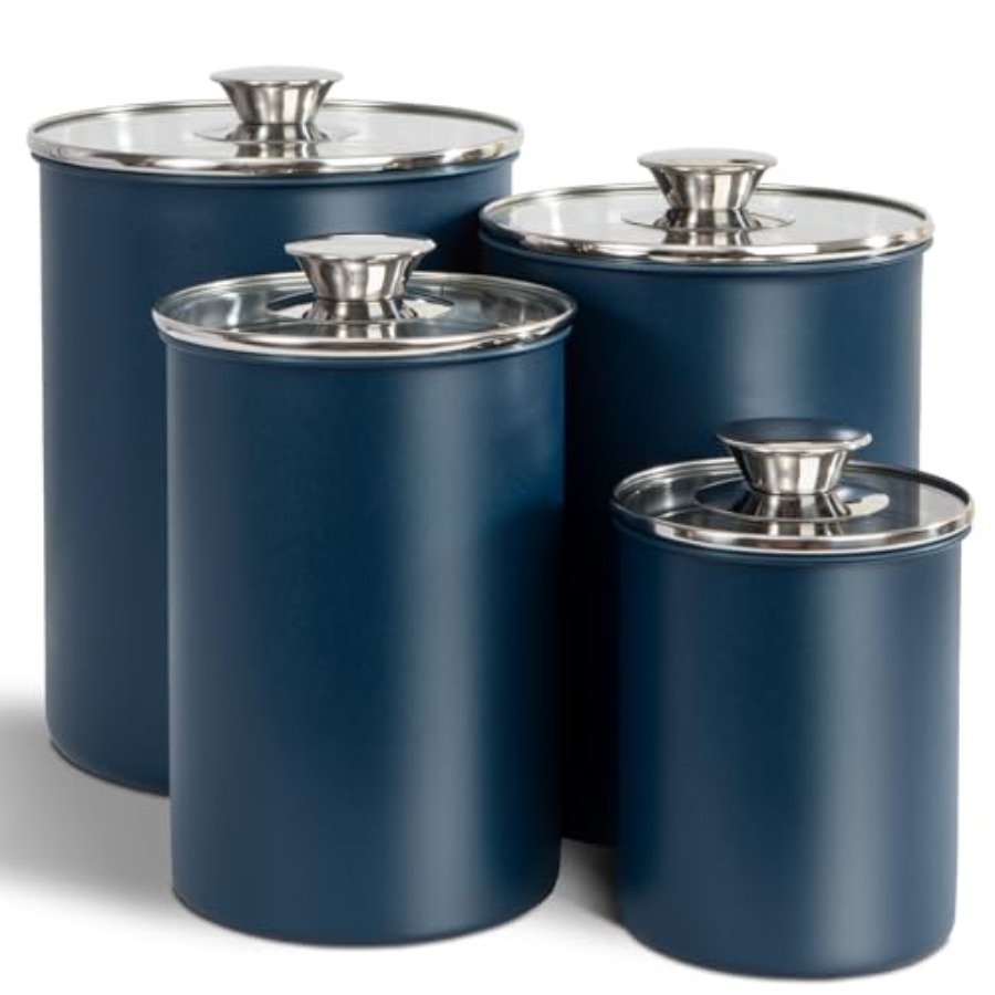 Coffee Tea Canister Set - Juego de Recipientes Herméticos de Acero