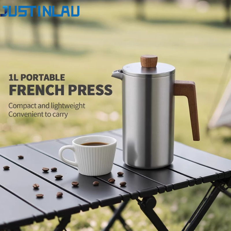 Coffee Tea Maker - Cafetera Francesa de Acero Inoxidable JUSTINLAU
