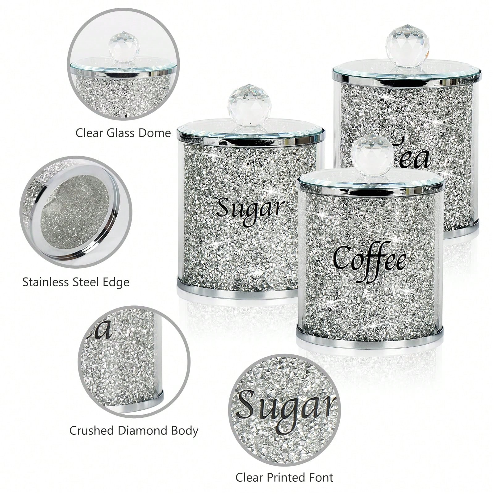Coffee Tea And Sugar Canisters - Juego de recipientes para café, azúcar