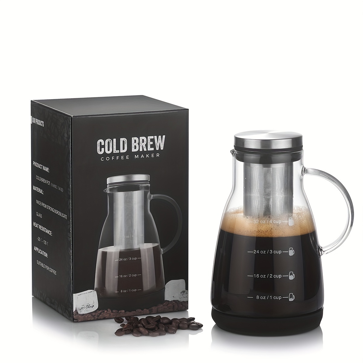 Coffee Tea Maker - Jarra de Vidrio Clásica de 24oz