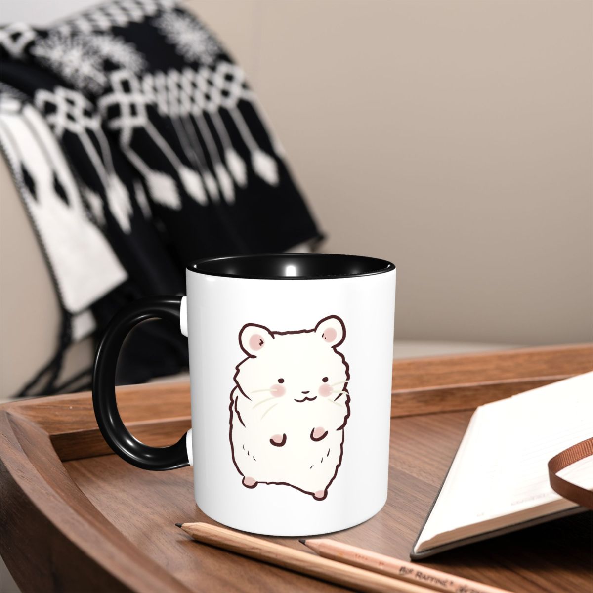 Draw Coffee And Tea - Taza con Dibujo de Hámster Adorable,