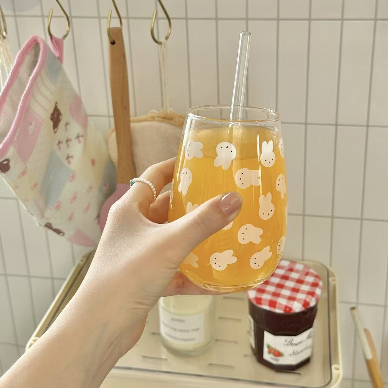 Lindo vaso de vidrio con estam - Coffee Tea & Jane reseña y precio