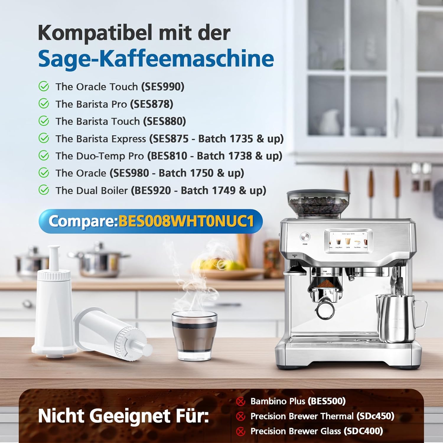 Filtro de Agua de Repuesto par - Breville Espresso Barista Touch reseña y precio