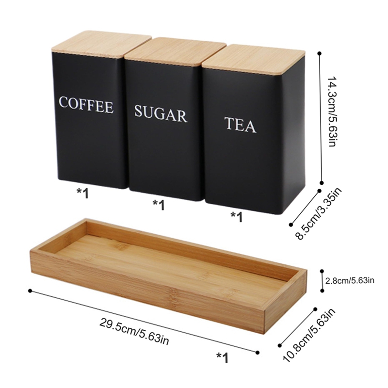 Juego de 3 Recipientes para Té - Coffee Tea Canister Set reseña y precio
