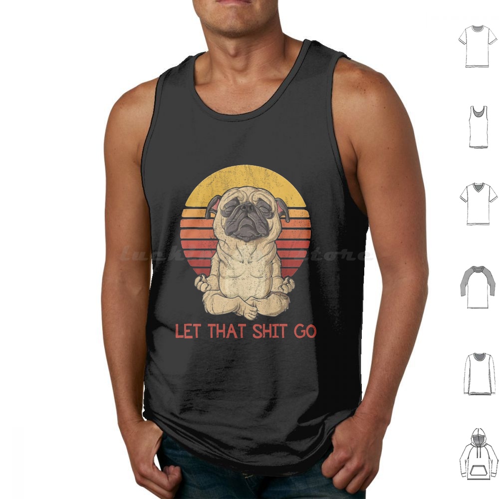 Vintage Pug Yoga Camisetas sin - Coffee Tea Knits reseña y precio