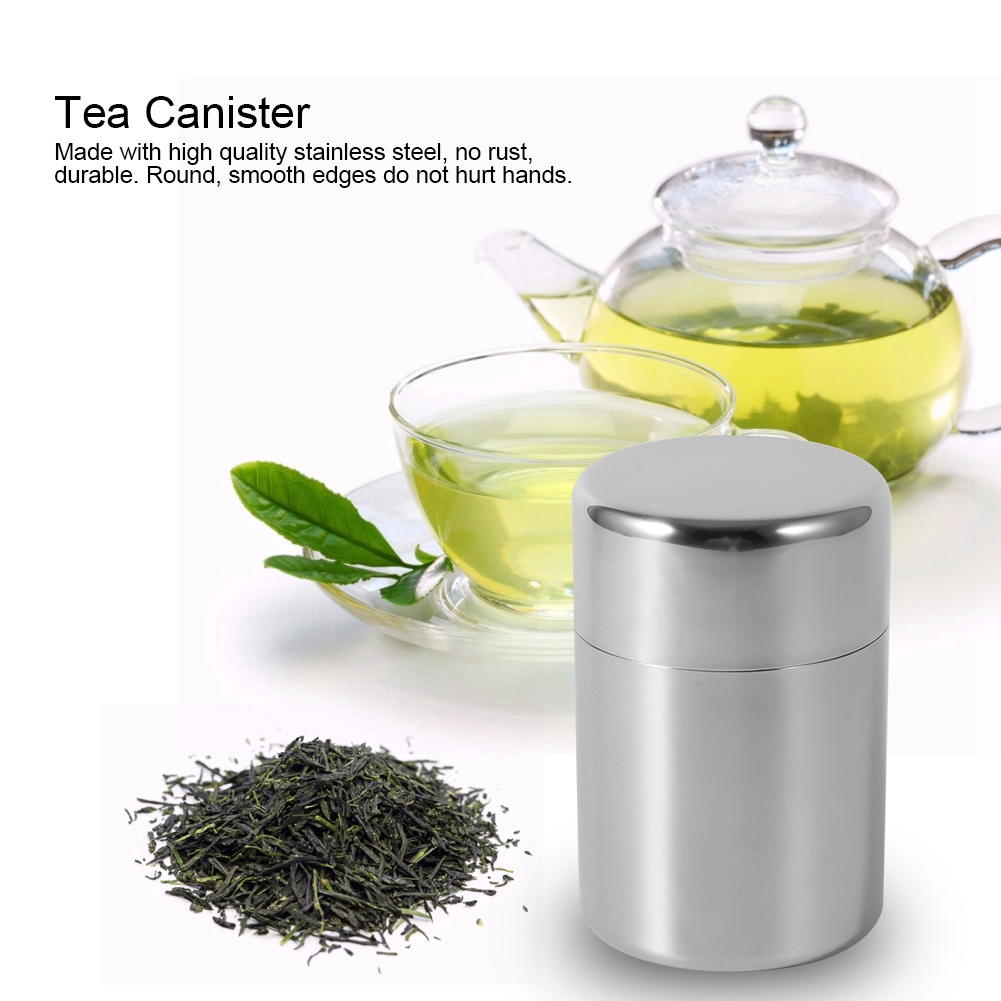 Latas de hojas de té de acero  - Coffee Tea And Sugar Canisters reseña y precio