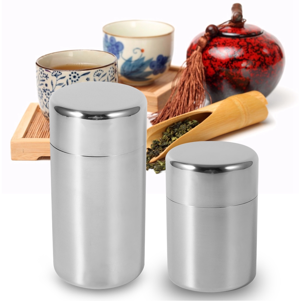 Latas de hojas de té de acero  - Coffee Tea And Sugar Canisters reseña y precio