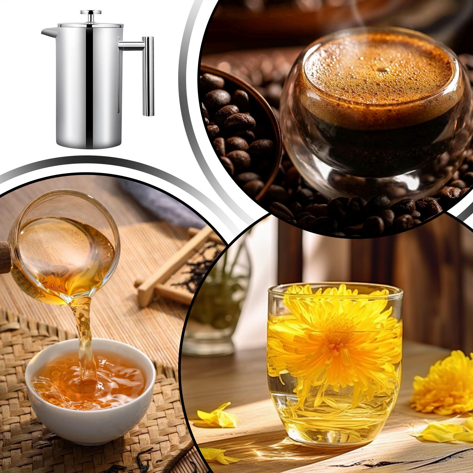 Cafetera con prensa, agarre an - Coffee Tea Maker reseña y precio