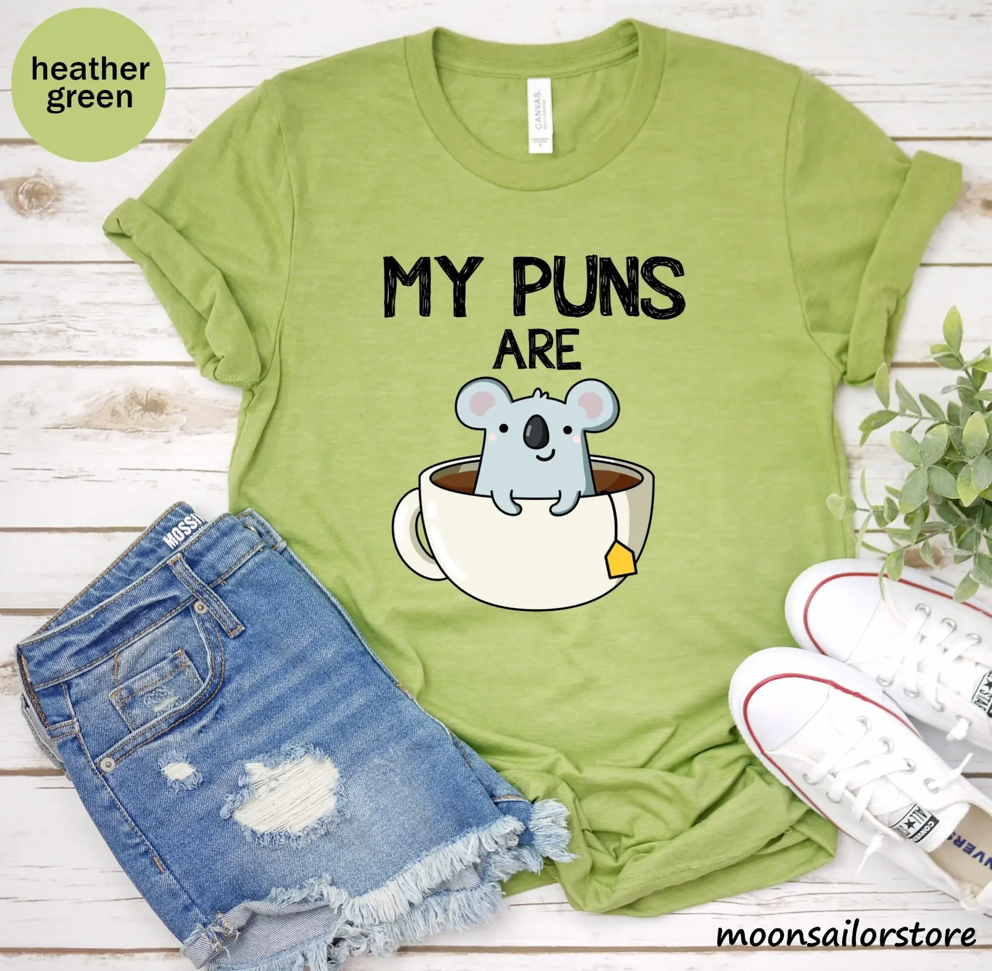 Camiseta con diseño de koala y - Coffee Tea Knits reseña y precio