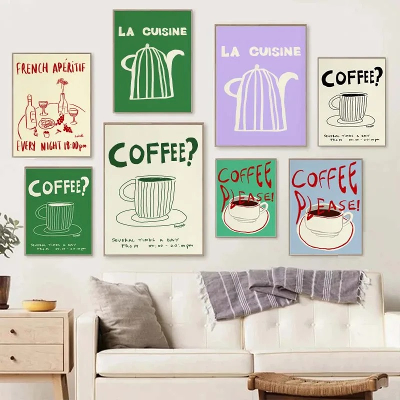 1 pieza de impresión artística - Draw Coffee And Tea reseña y precio