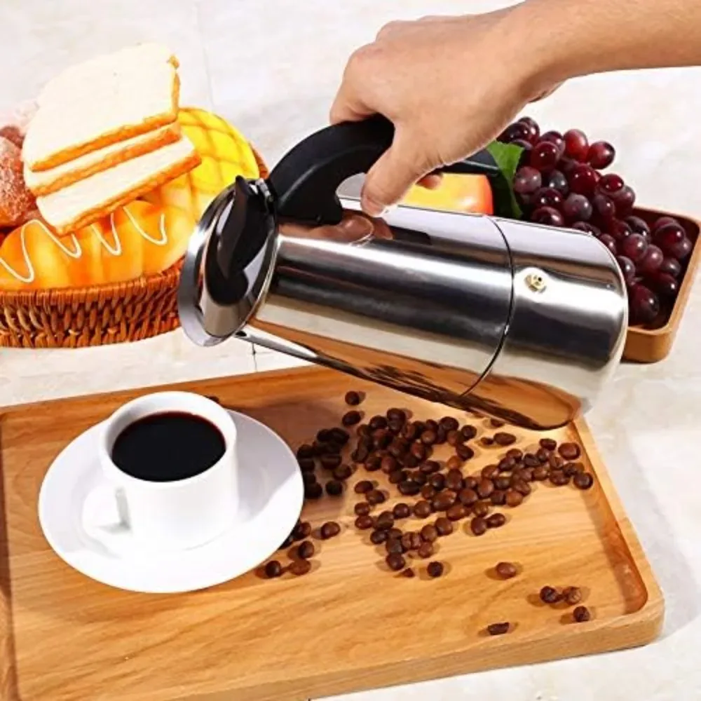 Cafetera Mocha de Acero Inoxid - Coffee Tea Maker reseña y precio