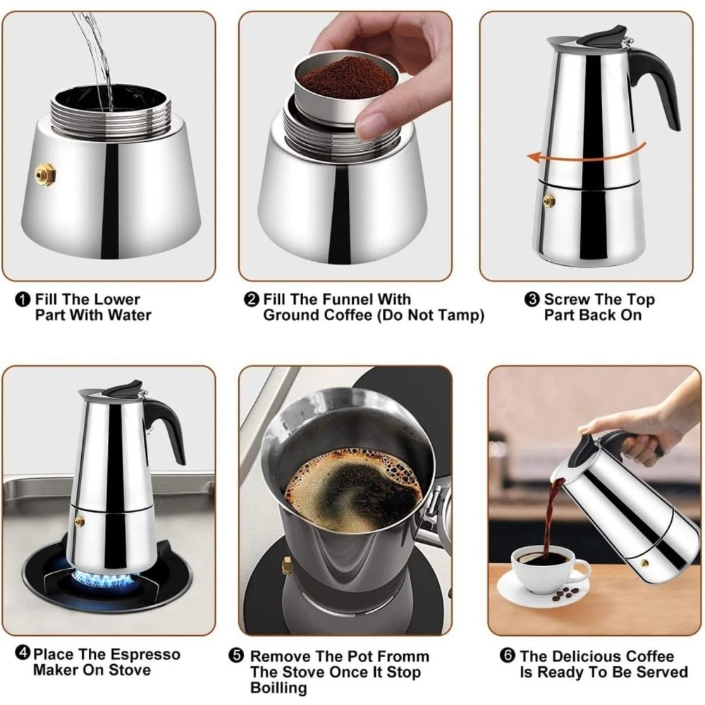 Cafetera Mocha de Acero Inoxid - Coffee Tea Maker reseña y precio