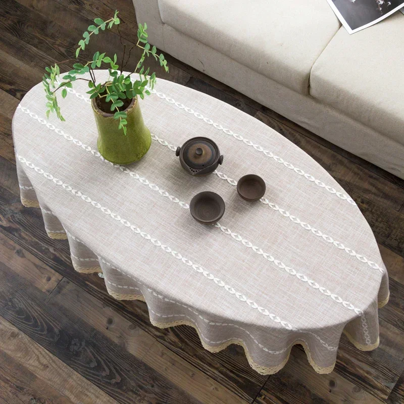 Mantel ovalado de algodón y li - Coffee Tea Knits reseña y precio